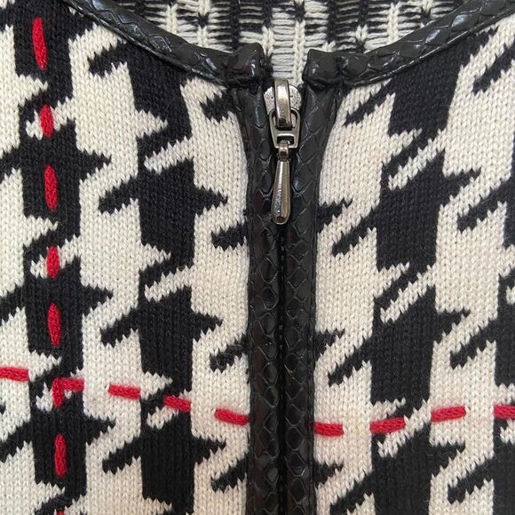 Marisa Christina black and white houndstooth jacket size L - Picture 5 of 7
